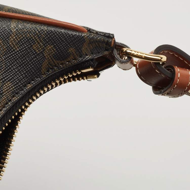 Pre Owned Celine Brown Triomphe Canvas and Leather Ava Shoulder Bag 