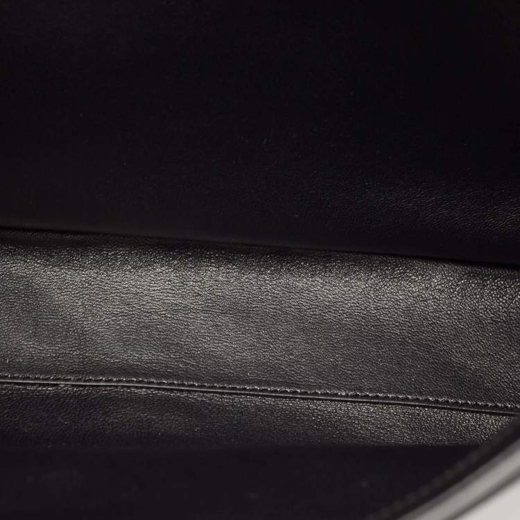 Pre Owned Celine Black Leather Medium Classique 16 Top Handle Bag