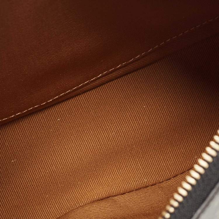 Pre Owned Celine Dark Brown Triomphe Coated Canvas and Leather Ava Hobo