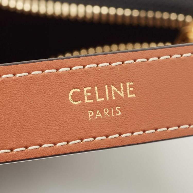 Pre Owned Celine Dark Brown Triomphe Coated Canvas and Leather Ava Hobo