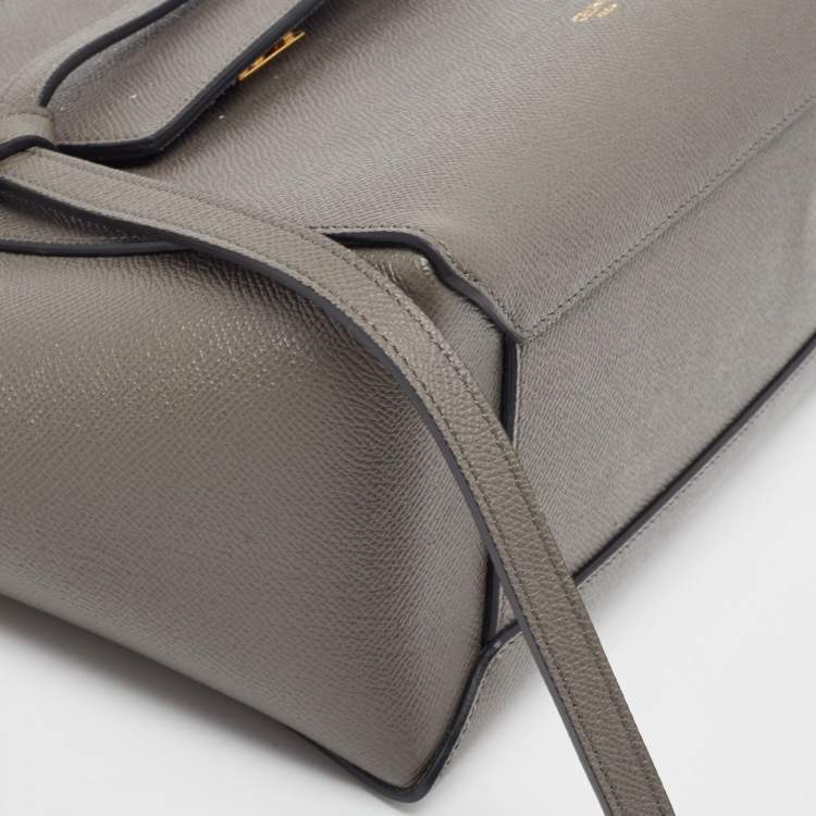 Pre Owned Celine Grey Leather Micro Belt Top Handle Bag