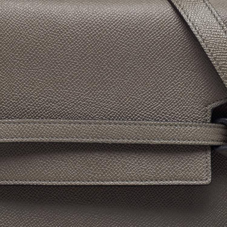 Pre Owned Celine Grey Leather Micro Belt Top Handle Bag