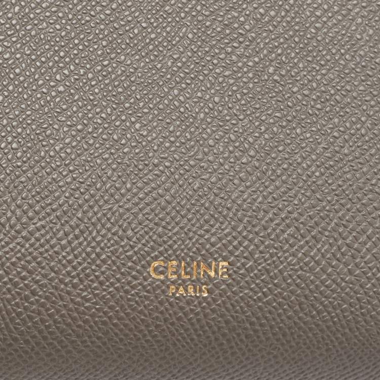 Pre Owned Celine Grey Leather Micro Belt Top Handle Bag