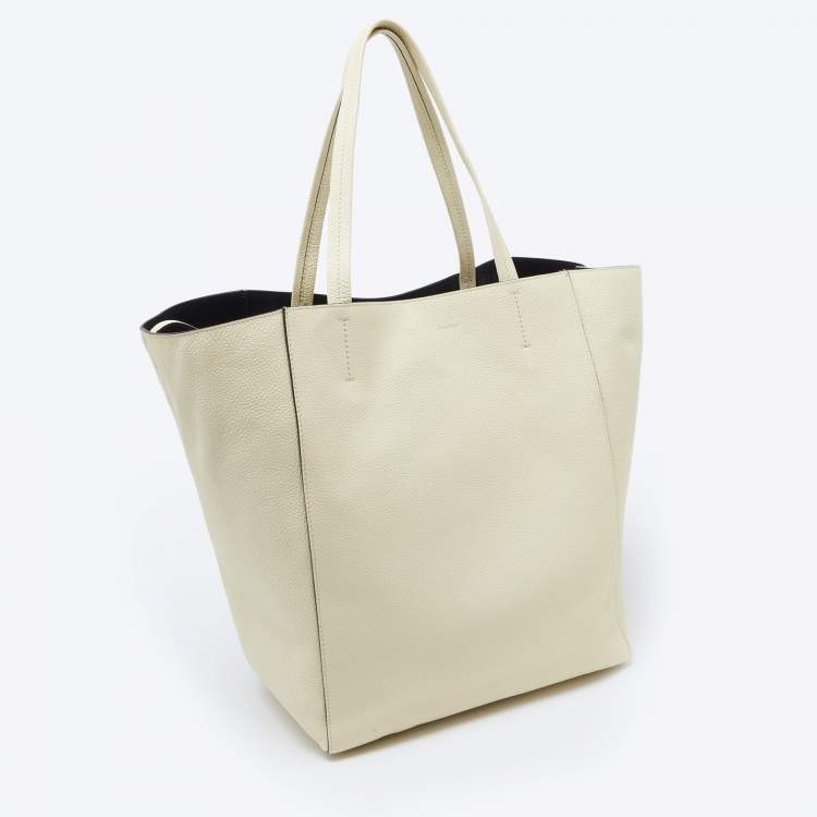 Pre Owned Céline Yellow Leather Medium Cabas Vertical Shopper Tote