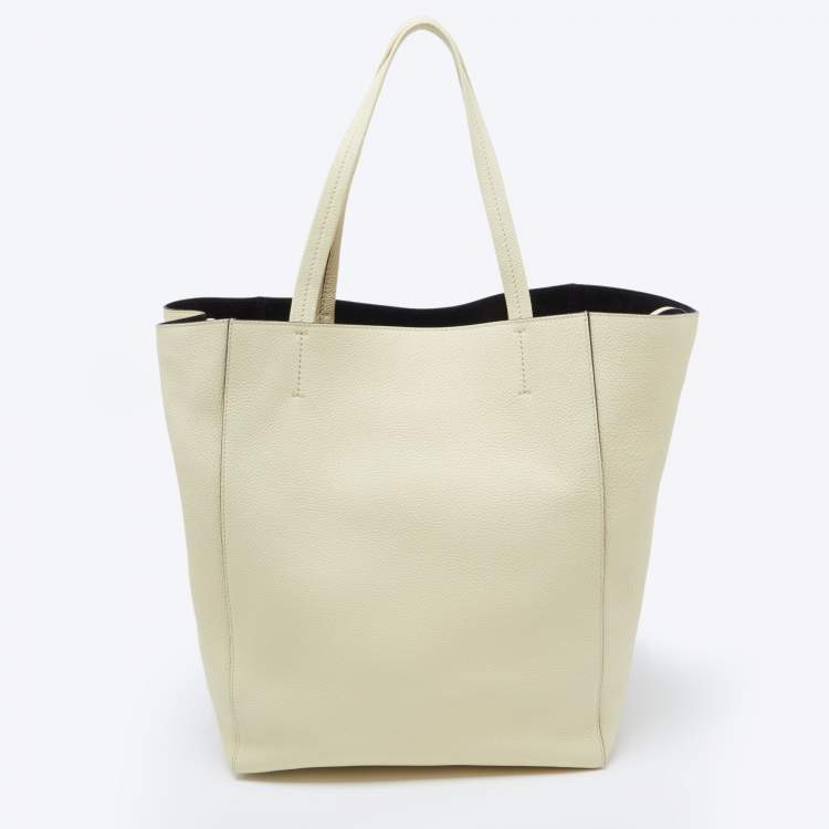 Pre Owned Céline Yellow Leather Medium Cabas Vertical Shopper Tote