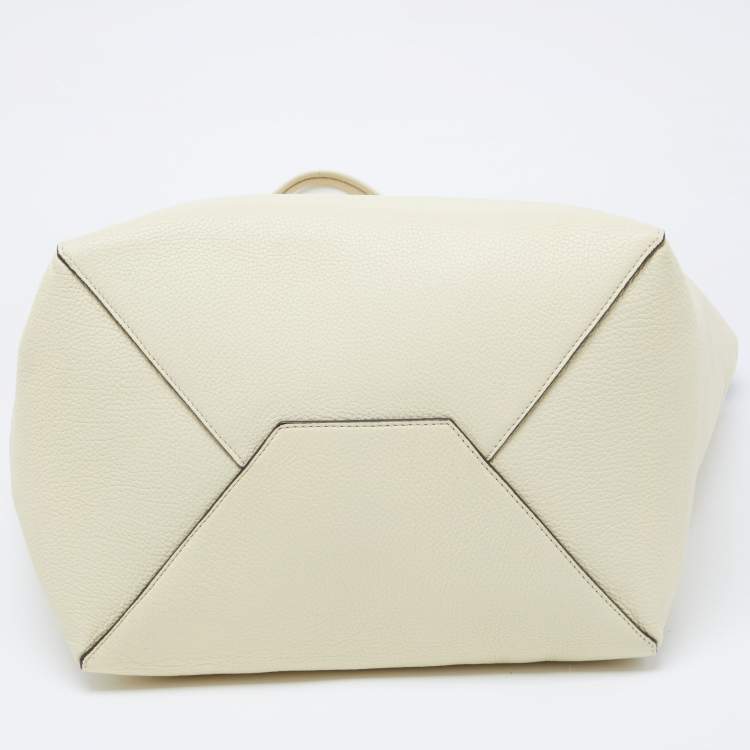 Pre Owned Céline Yellow Leather Medium Cabas Vertical Shopper Tote