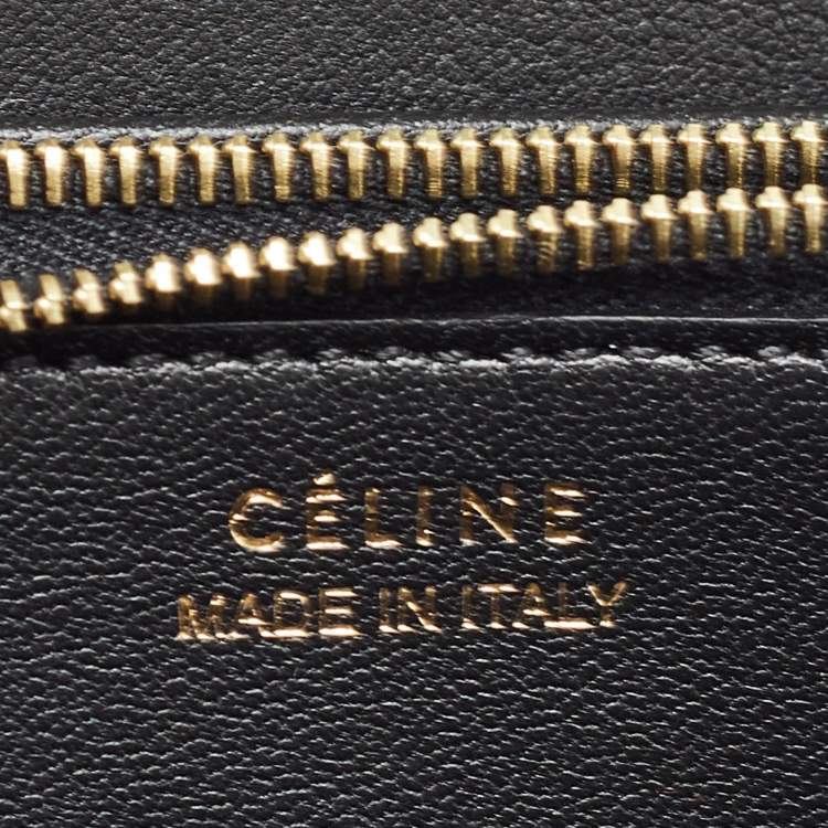Pre Owned Celine Green Leather Large Zipped Multifunction Wallet
