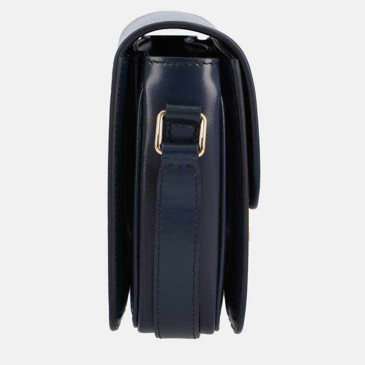 Pre Owned Celine Blue Calfskin Leather Teen Triomphe Shoulder Bag