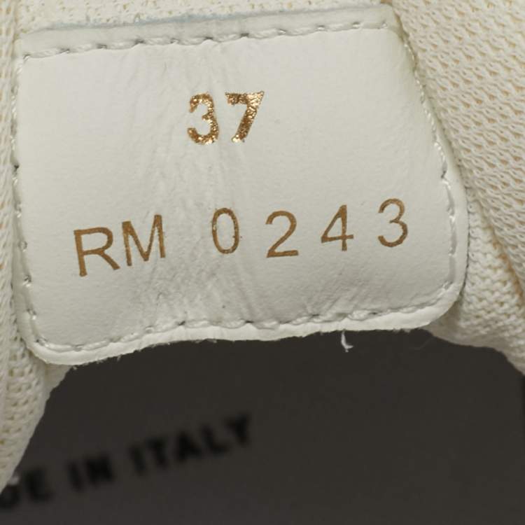 Pre Owned Celine White Leather Logo Low Top Sneakers Size 37