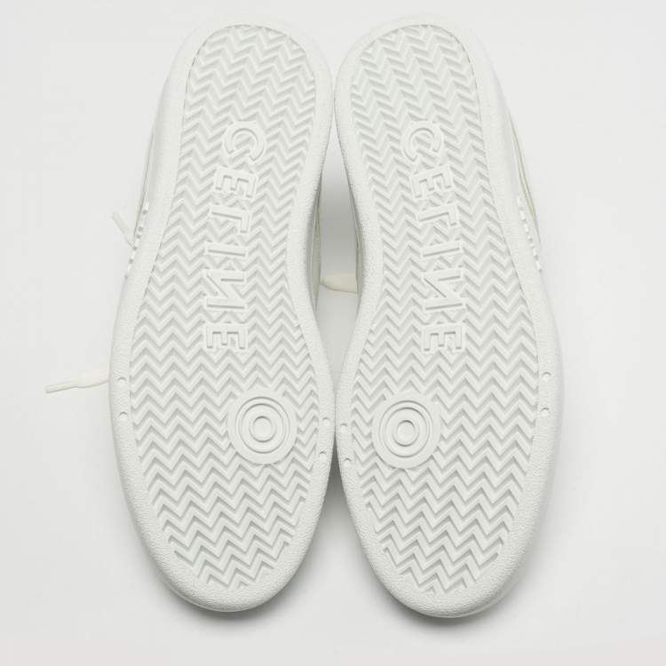 Pre Owned Celine White Leather Logo Low Top Sneakers Size 37