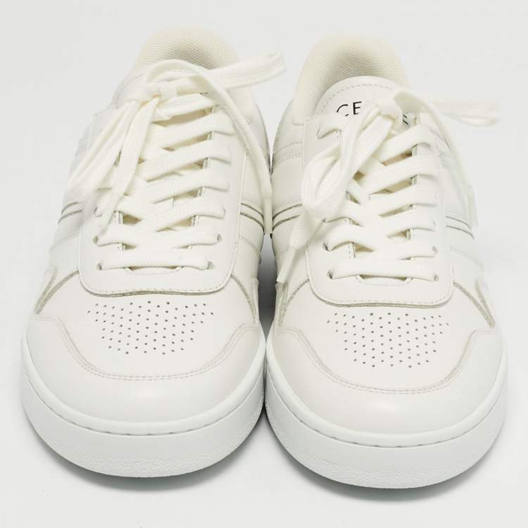 Pre Owned Celine White Leather Logo Low Top Sneakers Size 37