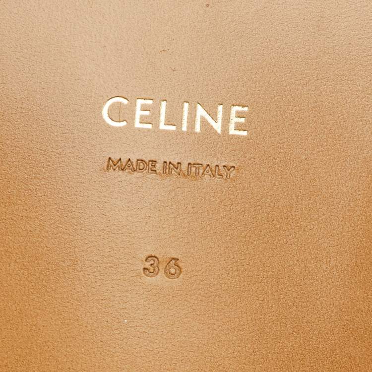 Pre Owned Celine Cream Shearling Fur Georgia Flat Mules Size 36