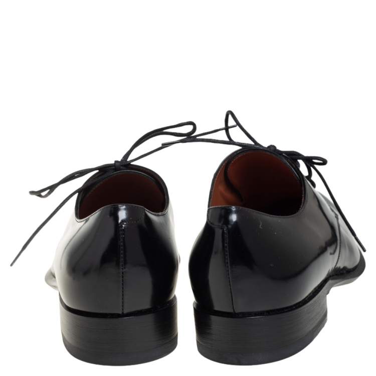 Pre Owned Celine Black Leather Lace Up  Derby Size 37