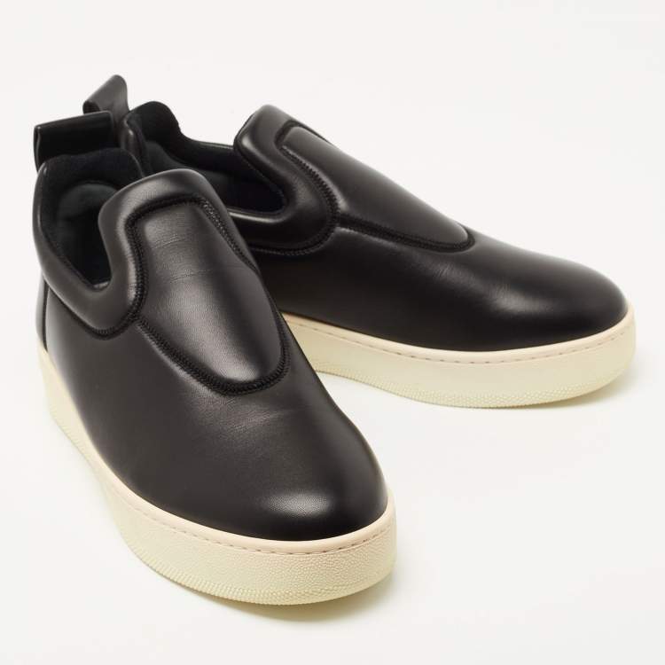 Pre Owned Celine Black Leather Slip On Sneakers Size 39