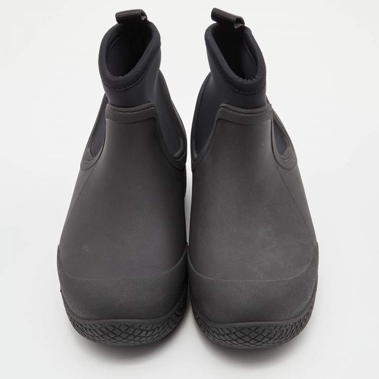 Pre Owned Celine Black Rubber and Neoprene Outdoor Ankle Boots Size 37