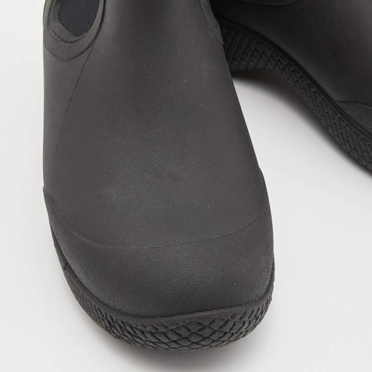 Pre Owned Celine Black Rubber and Neoprene Outdoor Ankle Boots Size 37