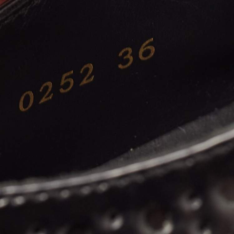 Pre Owned Celine Black Brogue Leather Platform Derby Size 36