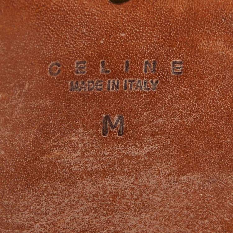 مملوكة مسبقًا Celine Brown Leather Wide Buckle Belt M
