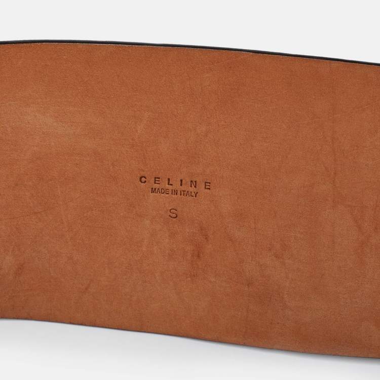 مملوكة مسبقًا Celine Brown Leather Buckle Waist Belt S