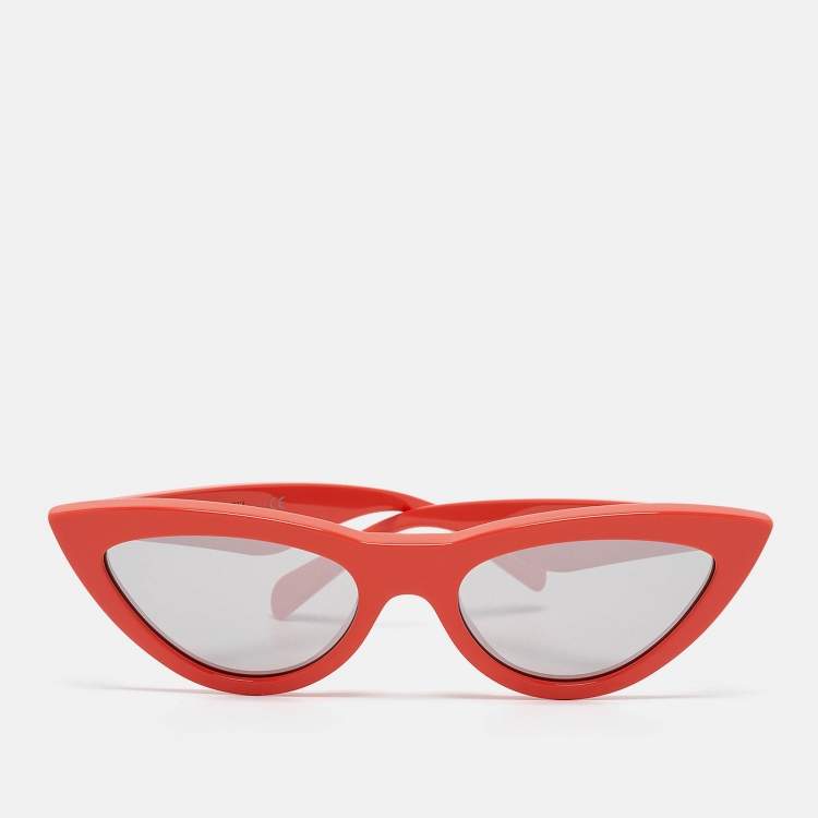 Celine Coral Orange Mirrored CL400191 Cat Eye Sunglasses Celine The Luxury Closet