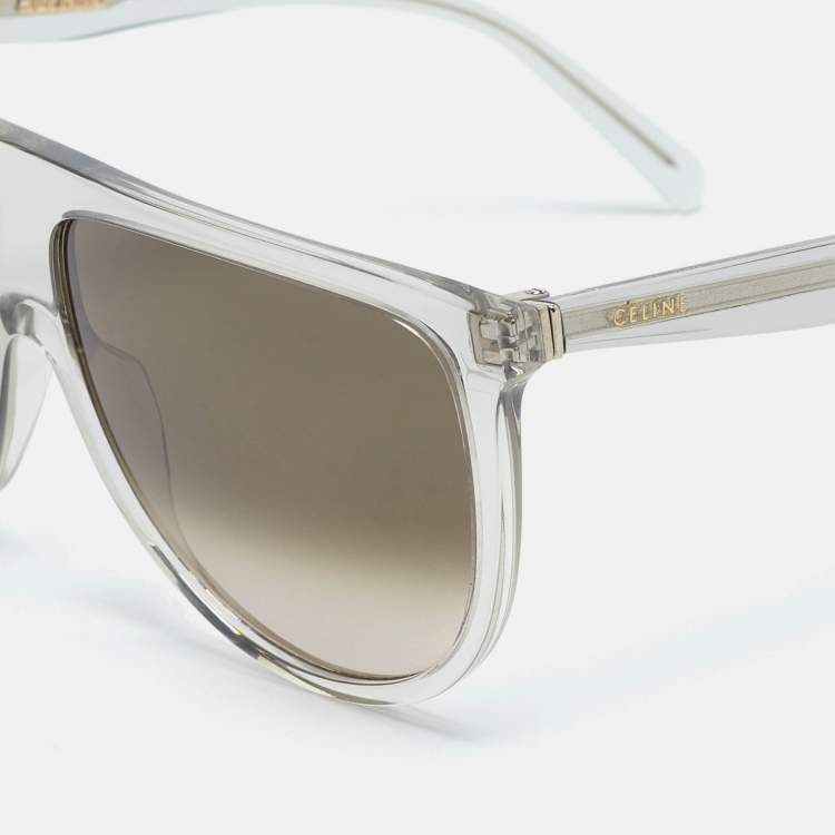 Pre Owned Celine Grey Gradient CL41435/S Thin Shadow Oversized Sunglasses