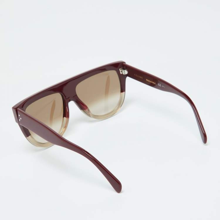 Pre Owned Celine Burgundy/Brown Gradient CL 41026/S Shadow Sunglasses