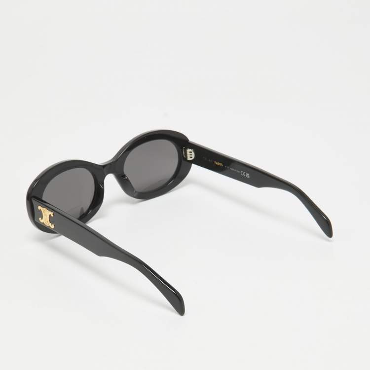 Pre Owned Celine Black CL40194U Triomphe Round Sunglasses