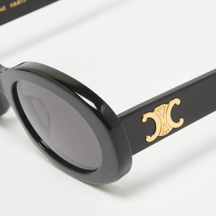 Pre Owned Celine Black CL40194U Triomphe Round Sunglasses