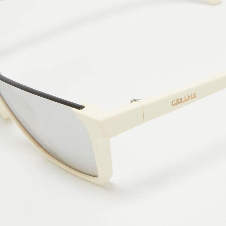 Pre Owned Celine Ivory/Grey Mirrored CL40028I Rectangle Sunglasses