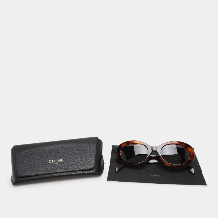 Pre Owned Celine Brown/Black CL40194U Triomphe Oval Sunglasses