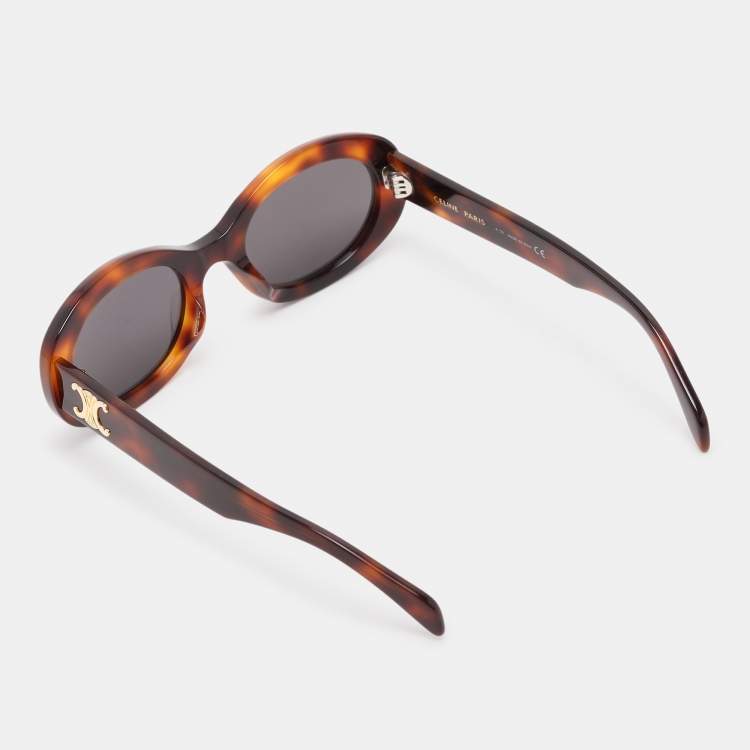 Pre Owned Celine Brown/Black CL40194U Triomphe Oval Sunglasses