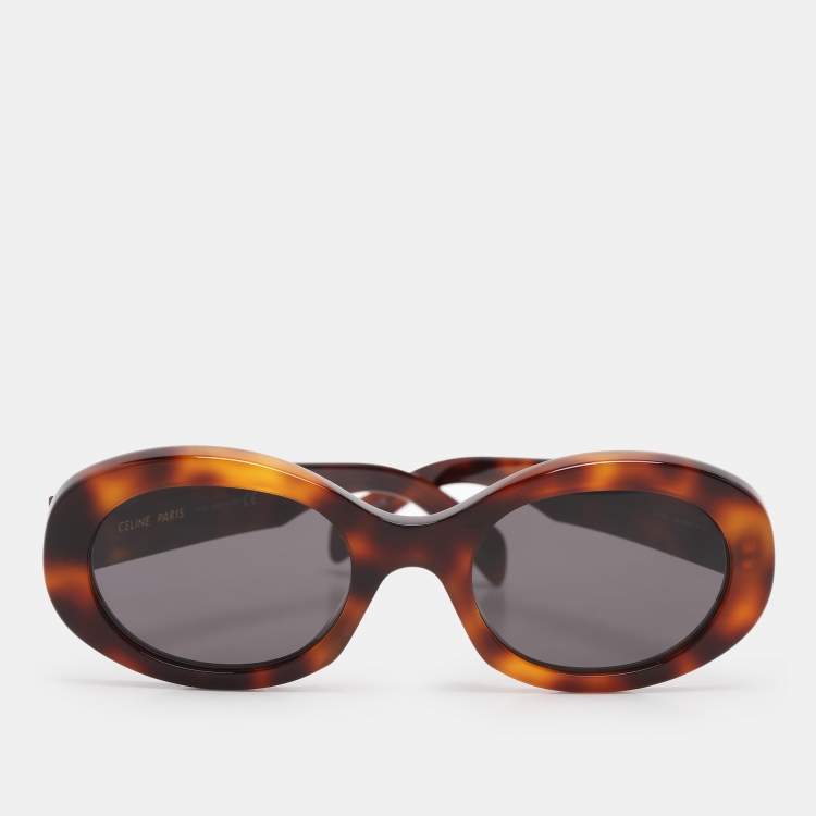 Pre Owned Celine Brown/Black CL40194U Triomphe Oval Sunglasses