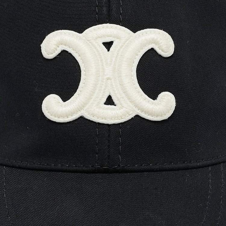مملوكة مسبقًا Celine Black Cotton Triomphe Baseball Cap S