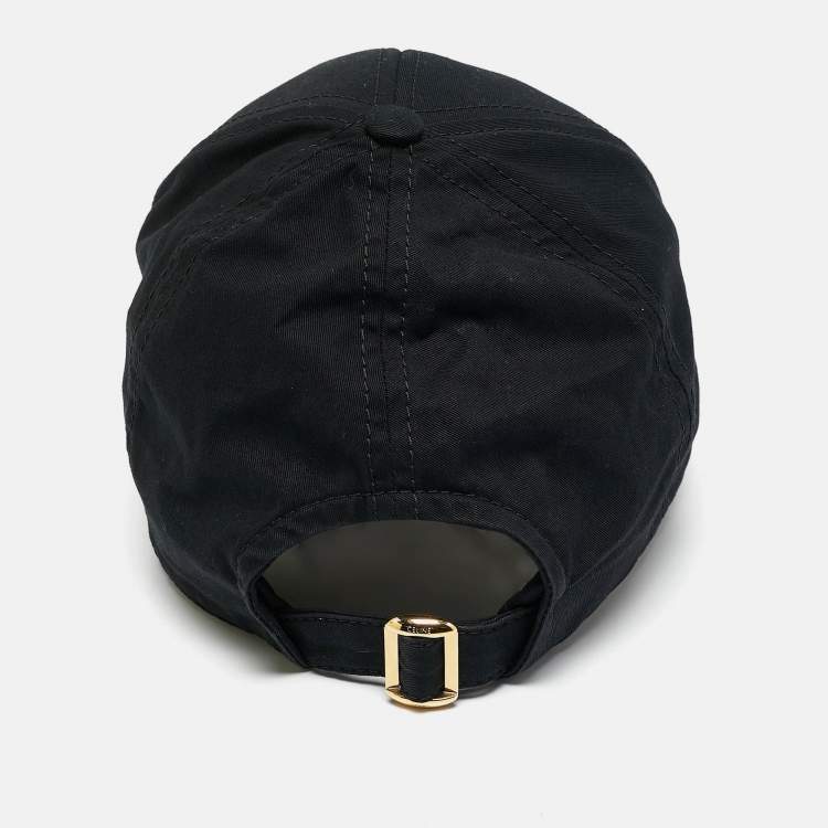 مملوكة مسبقًا Celine Black Cotton Triomphe Baseball Cap S