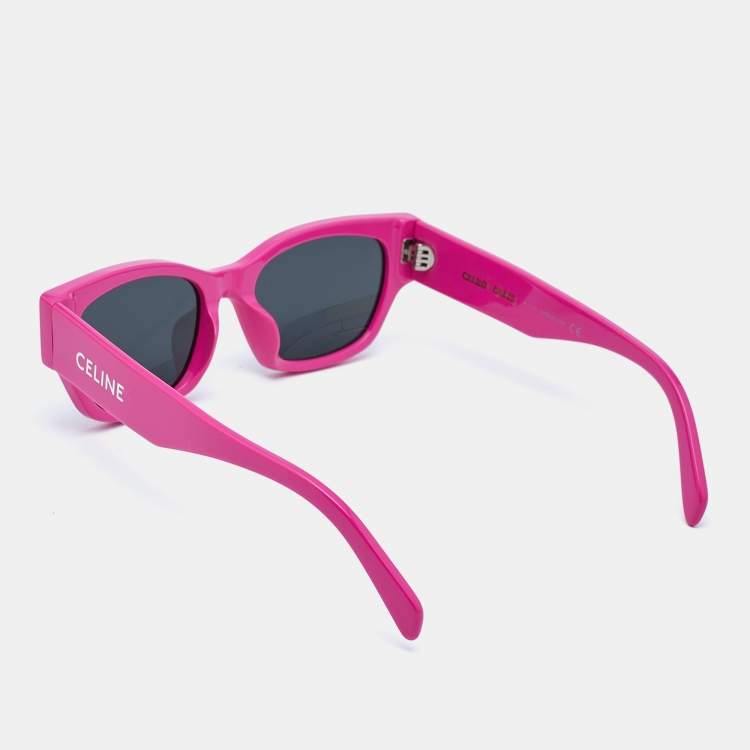 Pre Owned Celine Black Pink CL40197U Square Sunglasses