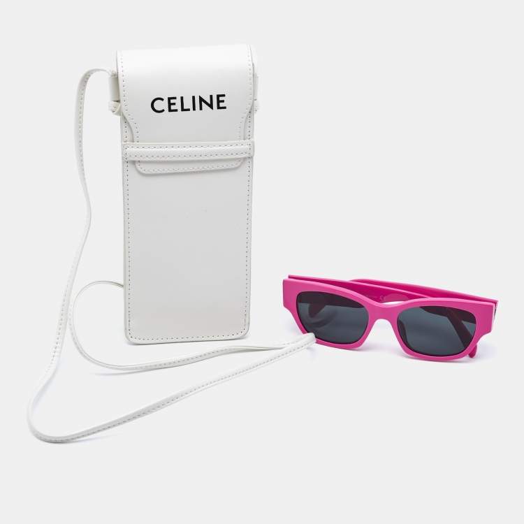 Pre Owned Celine Black Pink CL40197U Square Sunglasses