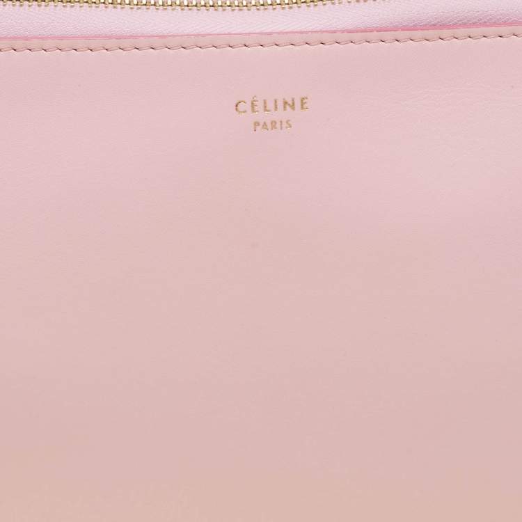 Pre Owned Celine Pink/Orange Leather Duo Cosmetic Pouch