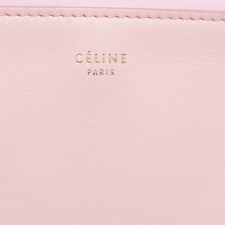 Pre Owned Celine Pink/Orange Leather Duo Cosmetic Pouch