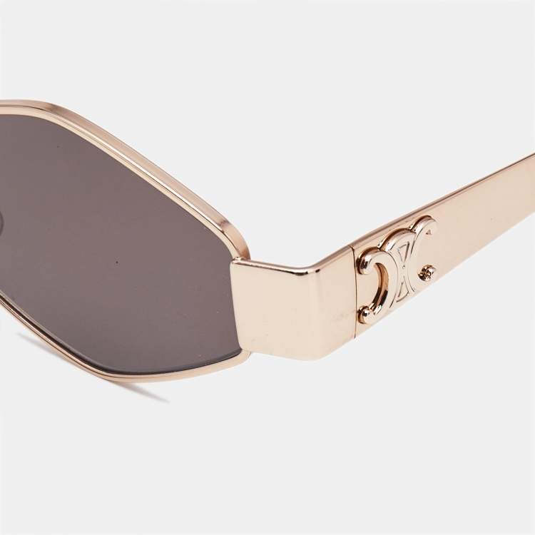Pre Owned Celine Grey/Gold CL40254U Triomphe Geometric Sunglasses
