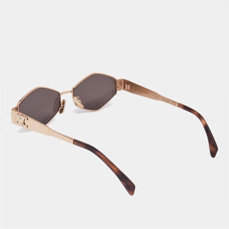 Pre Owned Celine Grey/Gold CL40254U Triomphe Geometric Sunglasses