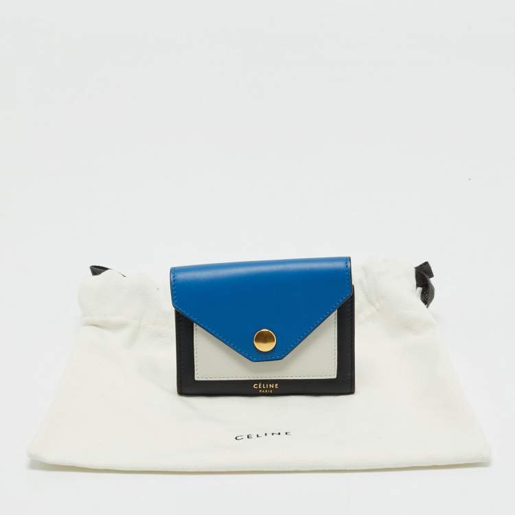 Pre Owned Celine Tricolor Leather Envelope Key Holder Case 