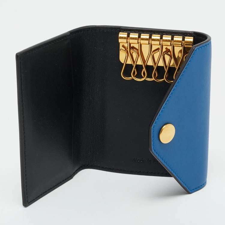 Pre Owned Celine Tricolor Leather Envelope Key Holder Case 