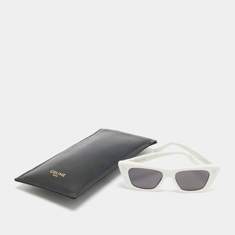 Pre Owned Celine White/Black CL40187I Edge Cat Eye Sunglasses