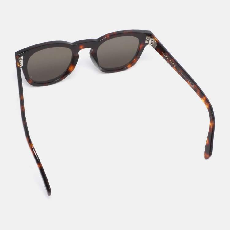 Pre Owned Celine Dark Brown/Black Tortoise CL402331 Sunglasses