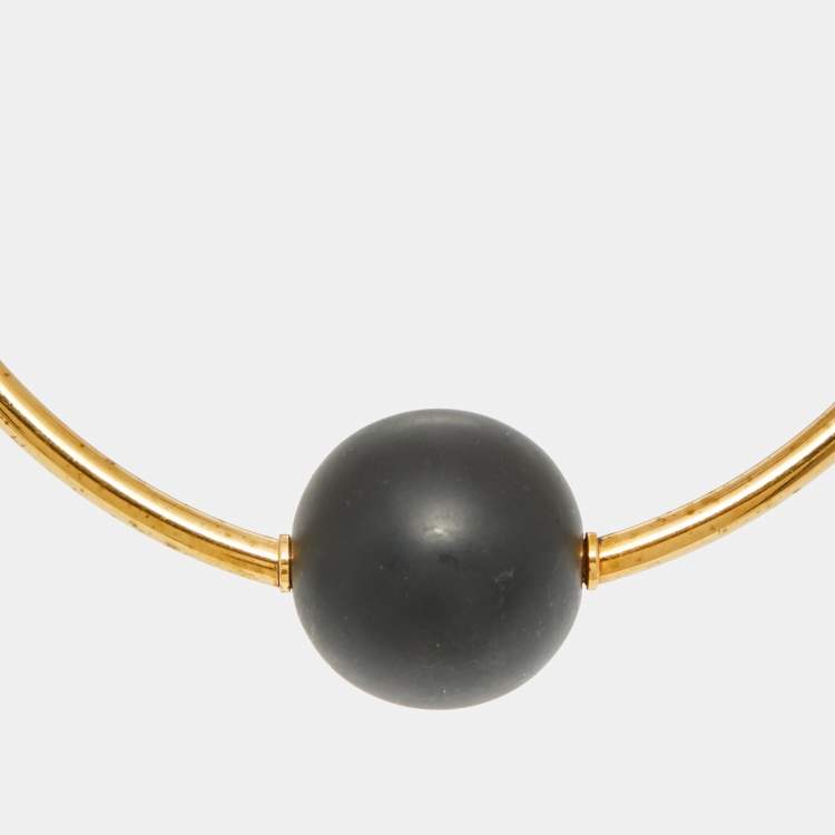Pre Owned Celine Composite Gold Tone Choker Necklace