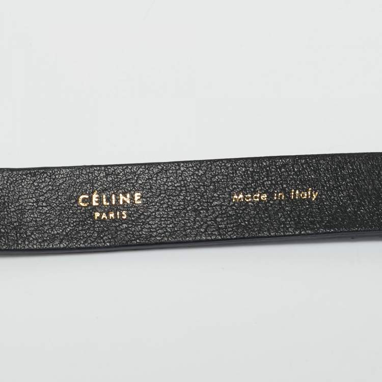 Pre Owned Celine Blue/Black Snakeskin Key Chain