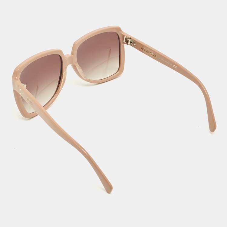 Pre Owned Celine Beige/Grey Gradient CL40146I Oversized Sunglasses
