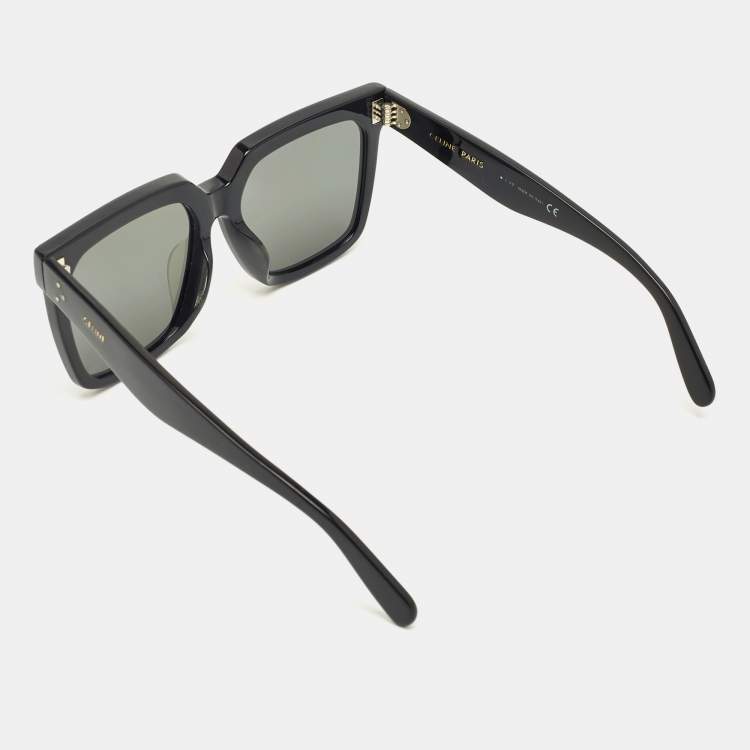 Pre Owned Celine Black CL4055FN Polarized Square Sunglasses