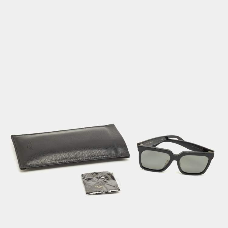 Pre Owned Celine Black CL4055FN Polarized Square Sunglasses