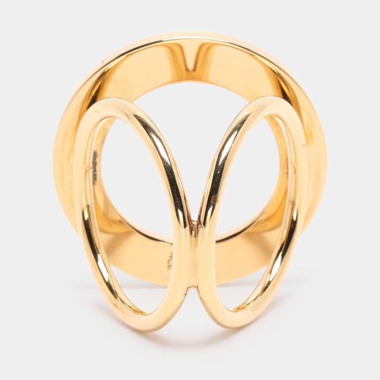 Pre Owned خاتم وشاح سيلي ن معدني بلون ذهبي